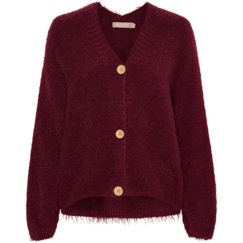 MARTA DU CHATEAU Marta du Chateau dam stickad tröja MdcDakota 809 Cardigan Bordeaux