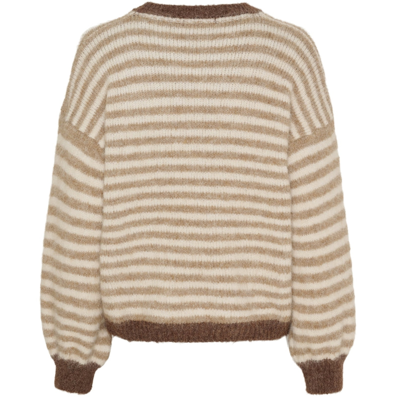 MARTA DU CHATEAU Marta du Chateau dam stickad tröja MdcDanielle 8080 Knit Beige/Fango/Moro