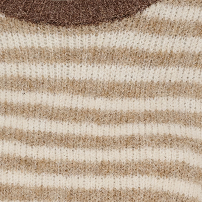 MARTA DU CHATEAU Marta du Chateau dam stickad tröja MdcDanielle 8080 Knit Beige/Fango/Moro