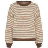 MARTA DU CHATEAU Marta du Chateau dam stickad tröja MdcDanielle 8080 Knit Beige/Fango/Moro