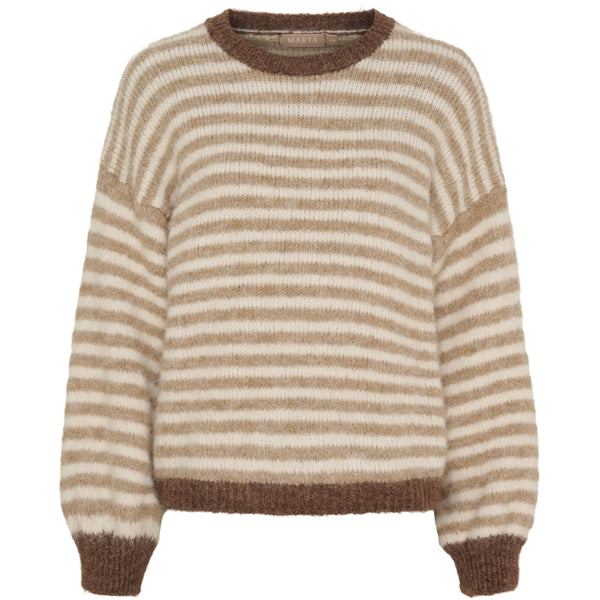 MARTA DU CHATEAU Marta du Chateau dam stickad tröja MdcDanielle 8080 Knit Beige/Fango/Moro