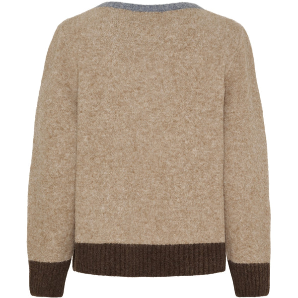 MARTA DU CHATEAU Marta du Chateau dam stickad tröja MdcElora KN8031 Knit Camel Denim