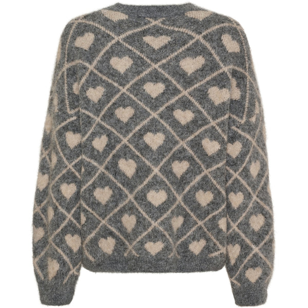 MARTA DU CHATEAU Marta du Chateau dam stickad tröja MdcFeray 8151 Knit Grigio9513/Beige9504