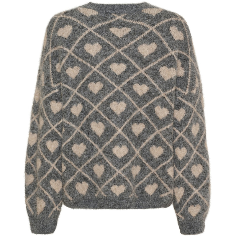 MARTA DU CHATEAU Marta du Chateau dam stickad tröja MdcFeray 8151 Knit Grigio9513/Beige9504