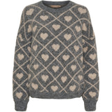 MARTA DU CHATEAU Marta du Chateau dam stickad tröja MdcFeray 8151 Knit Grigio9513/Beige9504