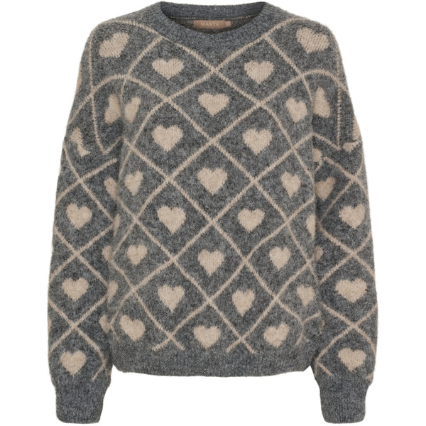 MARTA DU CHATEAU Marta du Chateau dam stickad tröja MdcFeray 8151 Knit Grigio9513/Beige9504