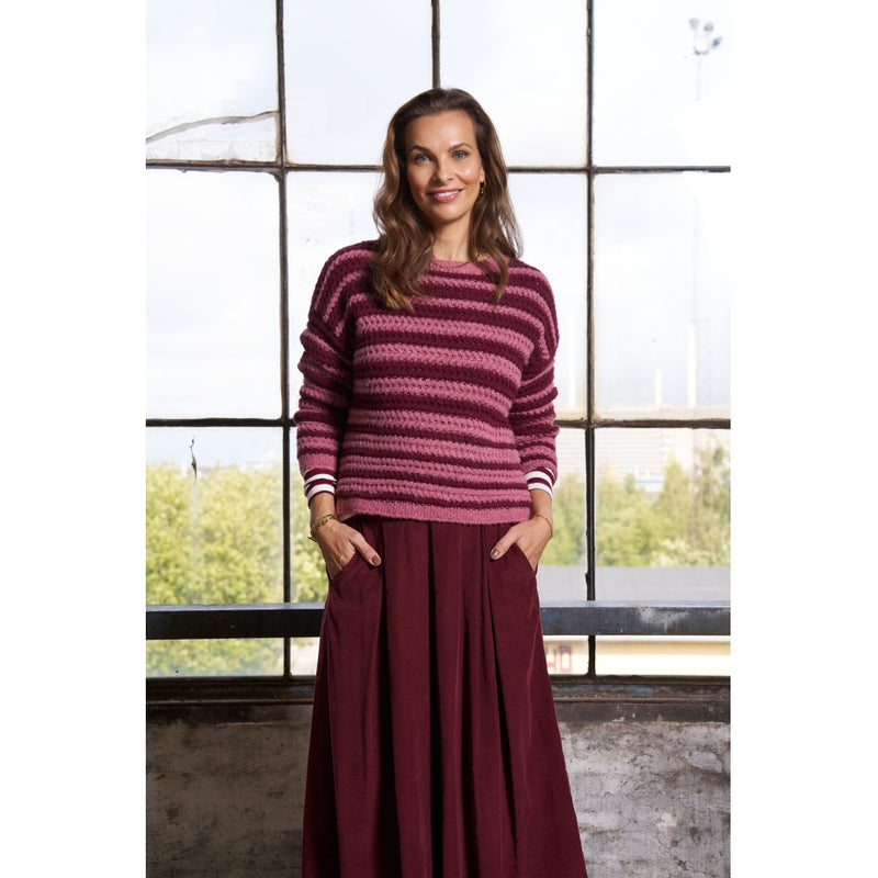MARTA DU CHATEAU Marta du Chateau dam stickad tröja MdcVictorine 25484 Knit Cipola0065/Vino0029