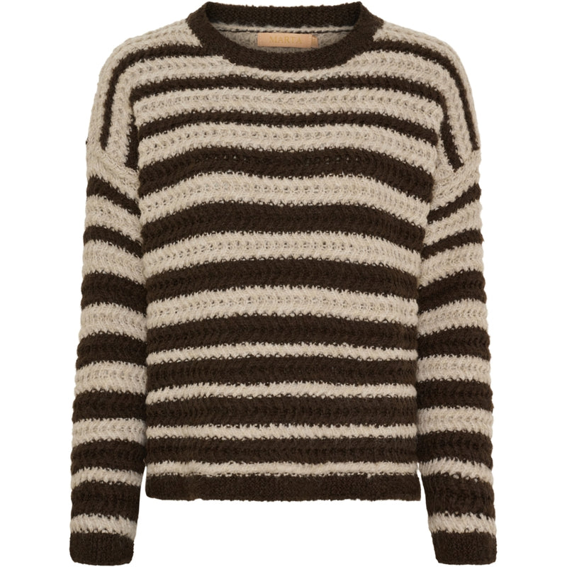 MARTA DU CHATEAU Marta du Chateau dam stickad tröja MdcVictorine 25484 Knit Moro/Beige0058