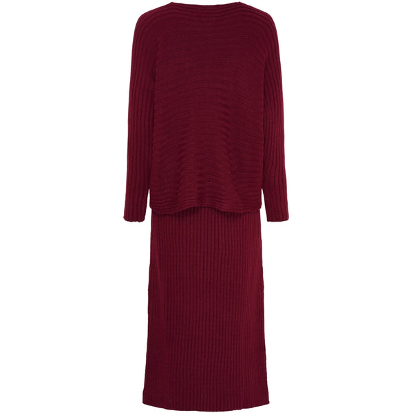 MARTA DU CHATEAU Marta du Chateau dam stickat set MdcHazel 9252 Set Bordeaux7544