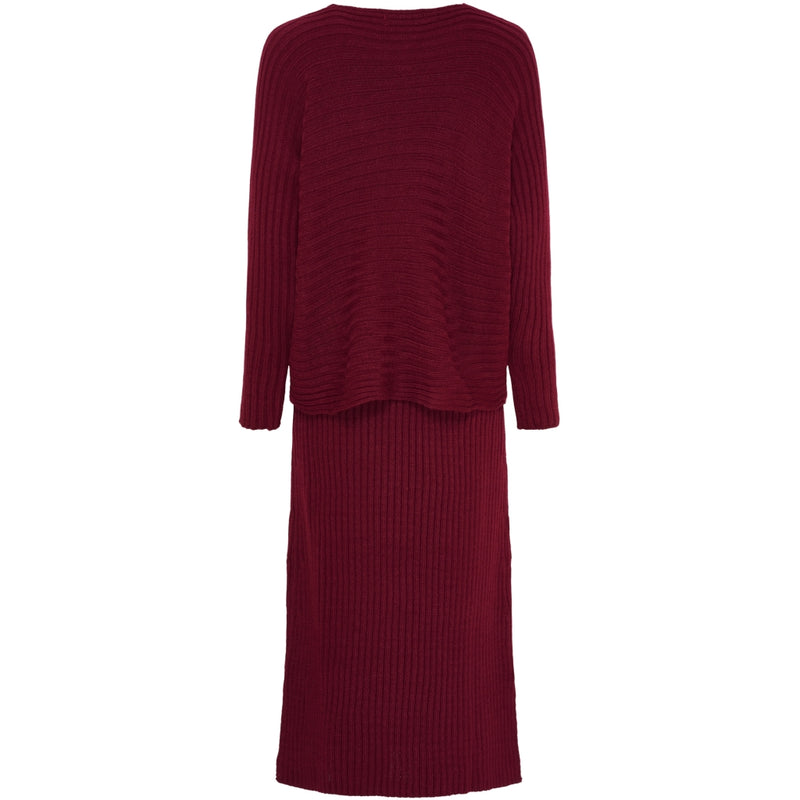 MARTA DU CHATEAU Marta du Chateau dam stickat set MdcHazel 9252 Set Bordeaux7544