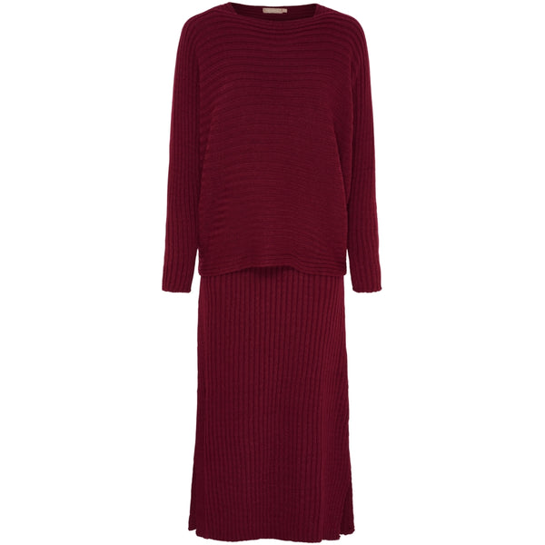 MARTA DU CHATEAU Marta du Chateau dam stickat set MdcHazel 9252 Set Bordeaux7544