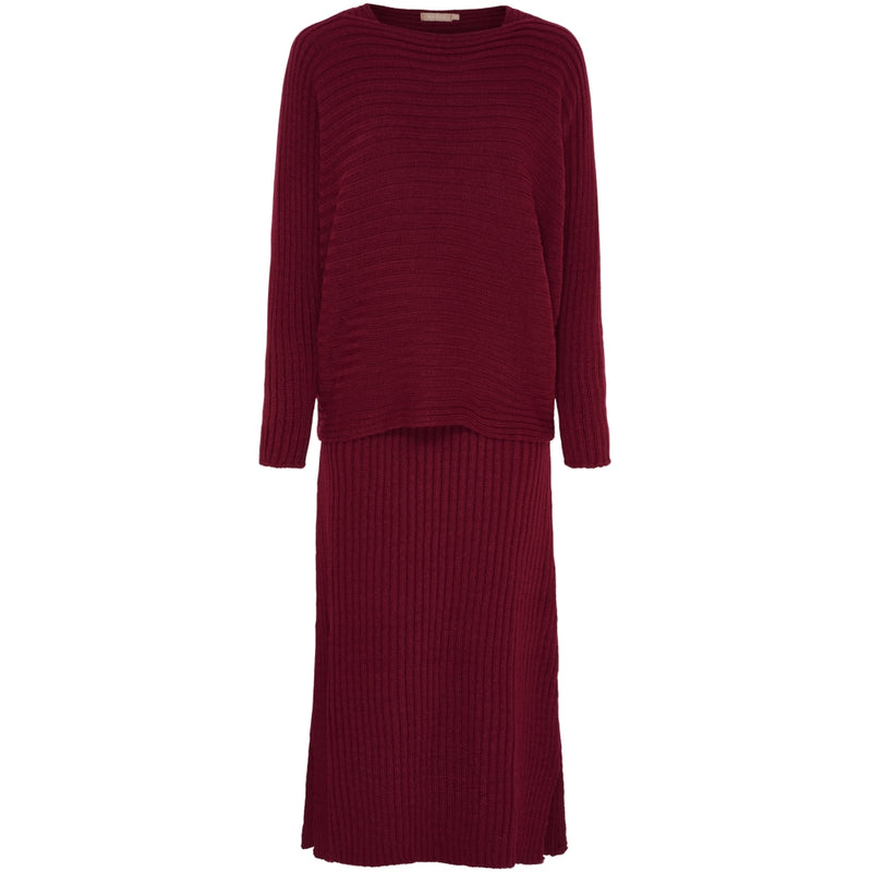 MARTA DU CHATEAU Marta du Chateau dam stickat set MdcHazel 9252 Set Bordeaux7544