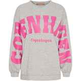 MARTA DU CHATEAU Marta du Chateau dam sweatshirt MdcHibiscus 22659 Sweatshirt Grey/Pink