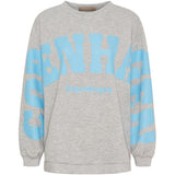 MARTA DU CHATEAU Marta du Chateau dam sweatshirt MdcHibiscus 22659 Sweatshirt Grey/Skyblue