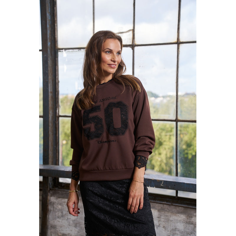 MARTA DU CHATEAU Marta du Chateau dam sweatshirt MdcLiora 58512M Sweatshirt Moro/Black