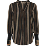 MARTA DU CHATEAU Marta du Chateau dame skjorte MdcPeyton 25161 Shirt Black/Camello2