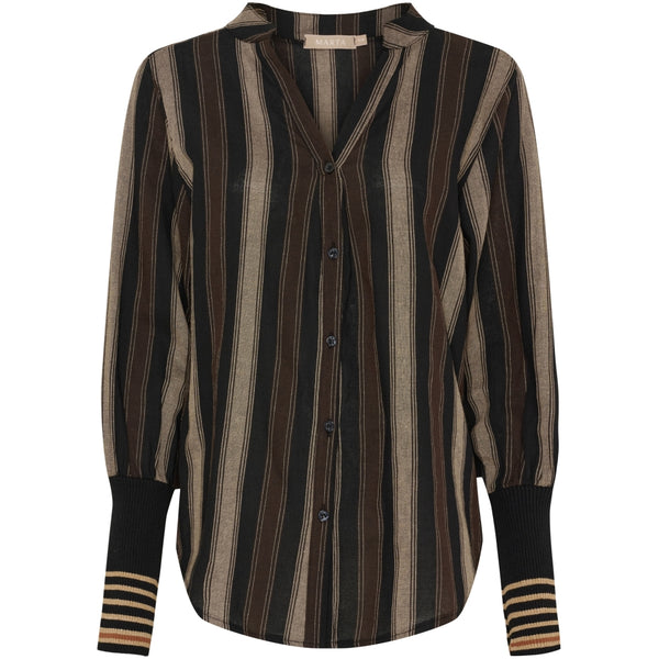 MARTA DU CHATEAU Marta du Chateau dame skjorte MdcPeyton 25161 Shirt Black/Camello2