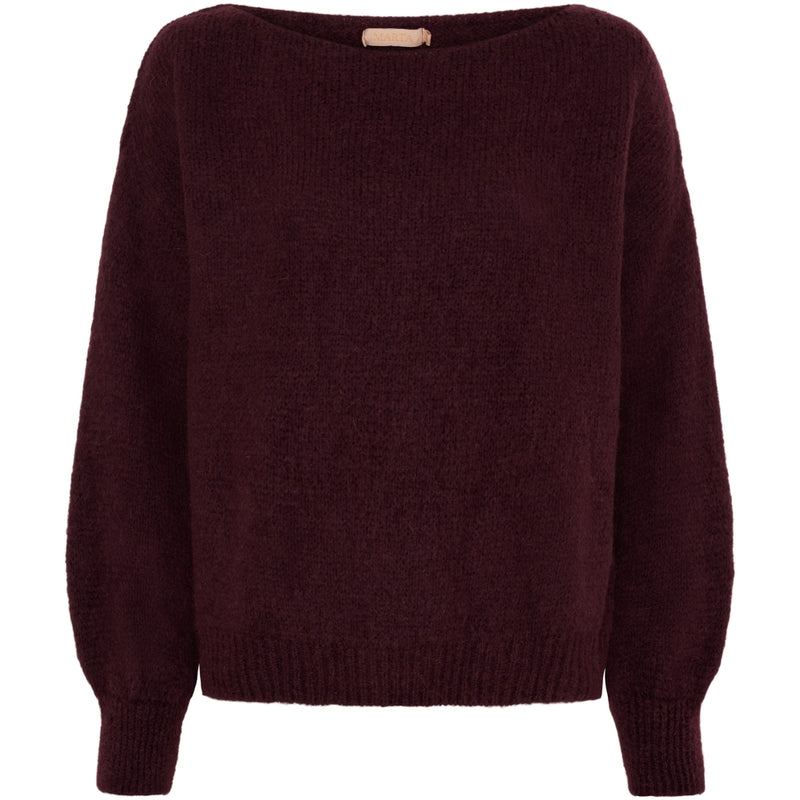 MARTA DU CHATEAU Marta du Chateau dam stickad tröja MdcRosa 5102 Knit Melanzana