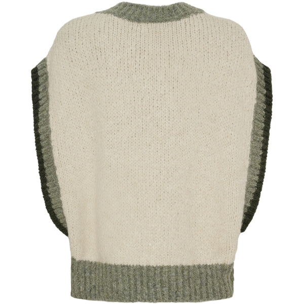 MARTA DU CHATEAU Marta du Chateau dam stickad väst MdcMie 3371 Vest Beige/Kaki