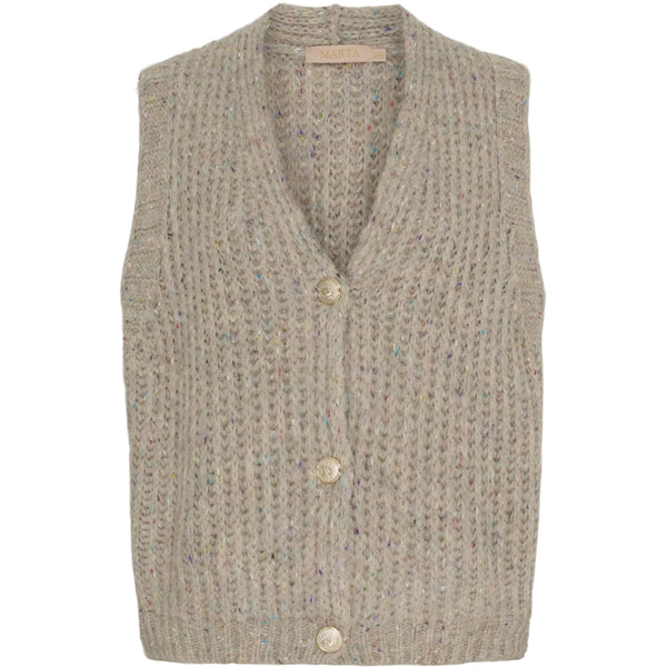 MARTA DU CHATEAU Marta du Chateau dame strik vest MdcOdile A0029 Knit Beige