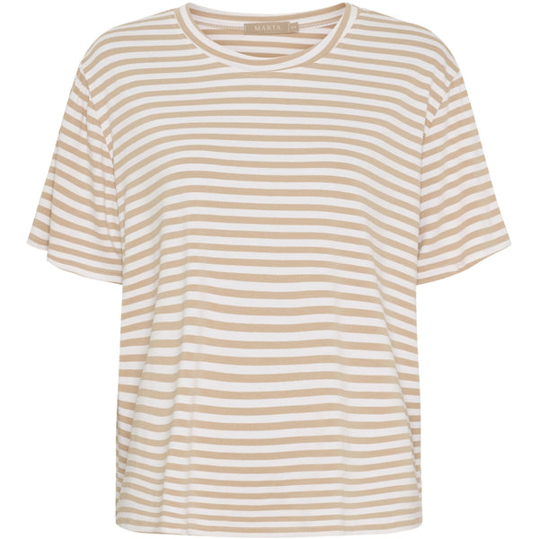 MARTA DU CHATEAU Marta du chateau dam T-shirt MdcEnrica 258036 T-shirt Beige Stripe