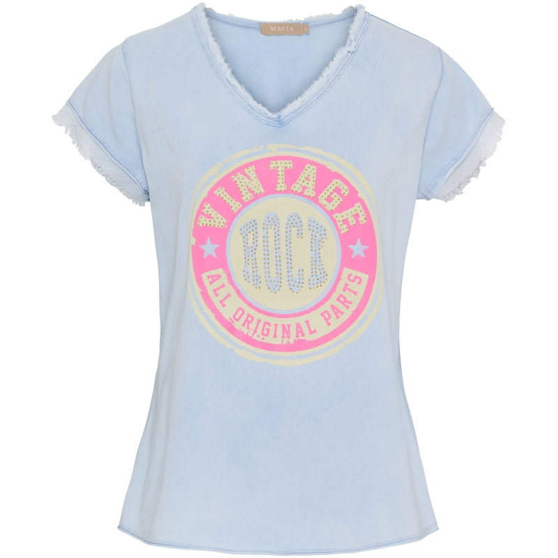 MARTA DU CHATEAU Marta du chateau dam T-shirt MdcFabiola 2503 T-shirt Celeste