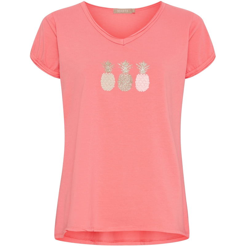 MARTA DU CHATEAU Marta du chateau dam T-shirt MdcGemma 22031 T-shirt Corallo