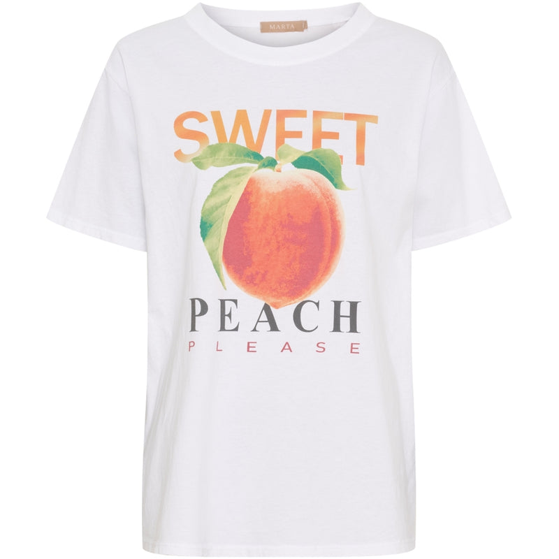 MARTA DU CHATEAU Marta du chateau dam T-shirt MdcInge -0532 T-shirt White Peach