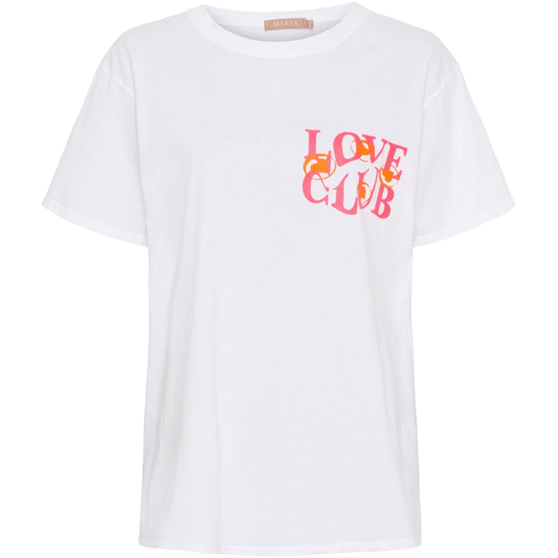 MARTA DU CHATEAU Marta du chateau dam T-shirt MdcInge -0532 T-shirt White/Pink Fluo