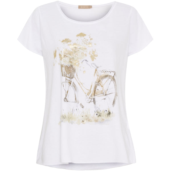 MARTA DU CHATEAU Marta du chateau dam T-shirt MdcMarie 1535 T-shirt White Bike