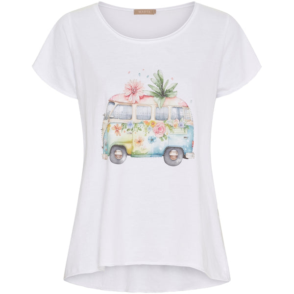 MARTA DU CHATEAU Marta du chateau dam T-shirt MdcMarie 1535 T-shirt White Bus