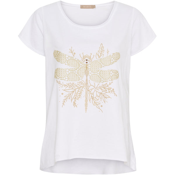 MARTA DU CHATEAU Marta du chateau dam T-shirt MdcMarie 1535 T-shirt White Dragonfly