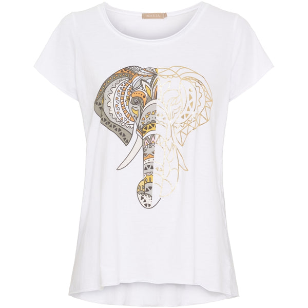 MARTA DU CHATEAU Marta du chateau dam T-shirt MdcMarie 1535 T-shirt White Elephant
