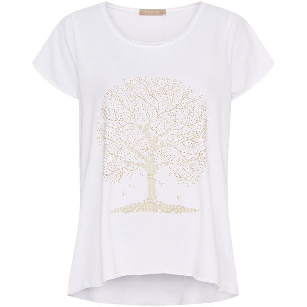 MARTA DU CHATEAU Marta du chateau dam T-shirt MdcMarie 1535 T-shirt White Tree