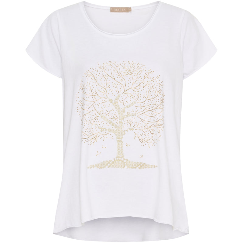 MARTA DU CHATEAU Marta du chateau dam T-shirt MdcMarie 1535 T-shirt White Tree