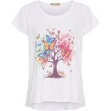 MARTA DU CHATEAU Marta du chateau dam T-shirt MdcMarie 1535 T-shirt White Tree/Butterflies