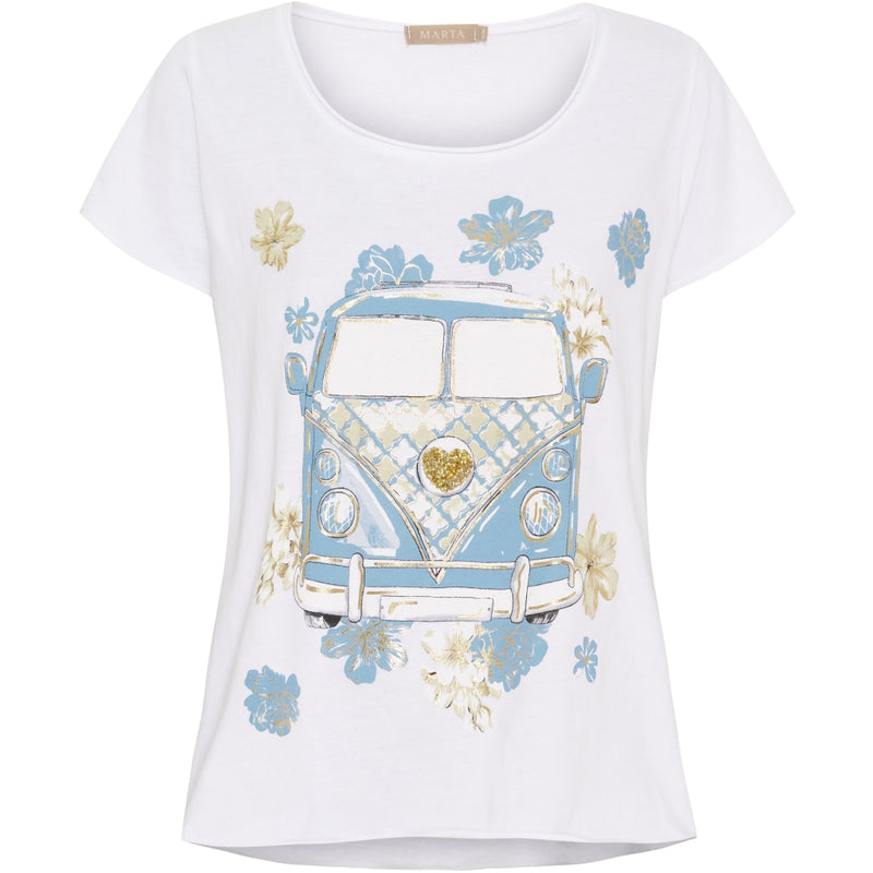 MARTA DU CHATEAU Marta du chateau dam T-shirt MdcMarie 1535 T-shirt White VW Celeste