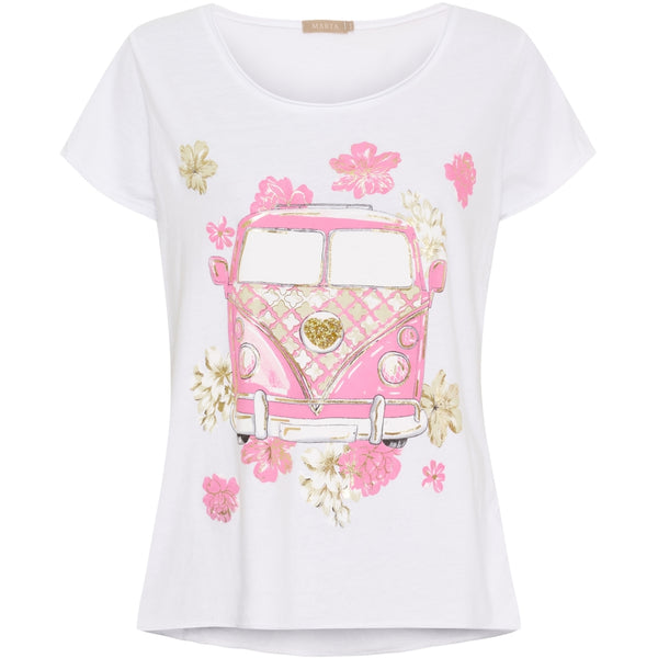 MARTA DU CHATEAU Marta du chateau dam T-shirt MdcMarie 1535 T-shirt White VW Rosa Baby