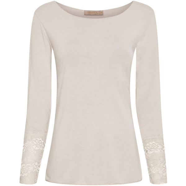 MARTA DU CHATEAU Marta du chateau dam blus 11297 T-shirt long sleeves Beige