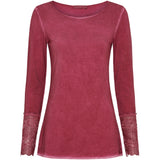 MARTA DU CHATEAU Marta du chateau dam blus 11297 T-shirt long sleeves Bordeaux