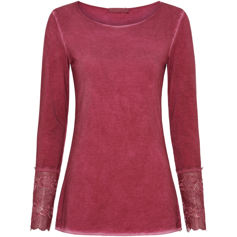 MARTA DU CHATEAU Marta du chateau dam blus 11297 T-shirt long sleeves Bordeaux