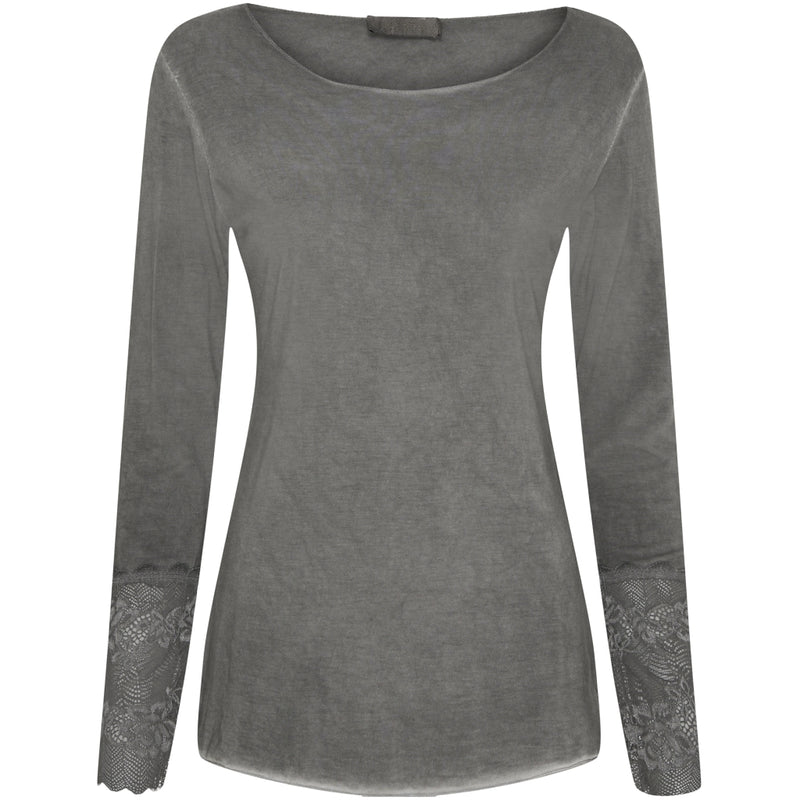 MARTA DU CHATEAU Marta du chateau dam blus 11297 T-shirt long sleeves Grigio