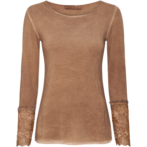 MARTA DU CHATEAU Marta du chateau dam blus 11297 T-shirt long sleeves Tabacco