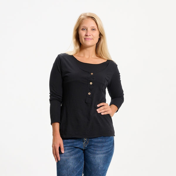 MARTA DU CHATEAU Marta du chateau dam blus 40955 T-shirt long sleeves Black