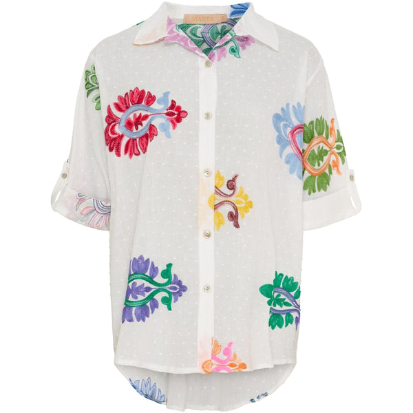 MARTA DU CHATEAU Marta du chateau dam skjorta MdcEster 5155 Shirt White Multi Fiorentina