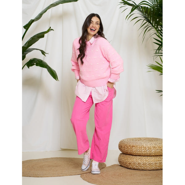 MARTA DU CHATEAU Marta du chateau dam stickad tröja MdcAlisee 5246 Knit Pink9512/Bianco