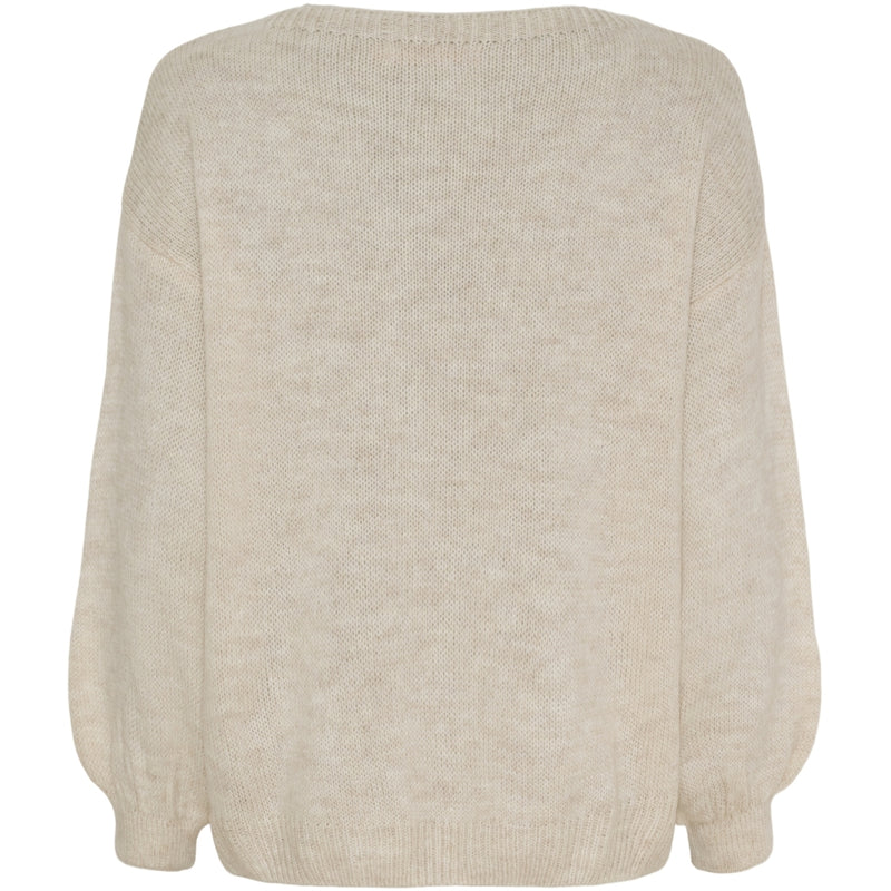 MARTA DU CHATEAU Marta du chateau dam stickad tröja MdcAmarante 64023 Knit Beige/Jeans/Celeste