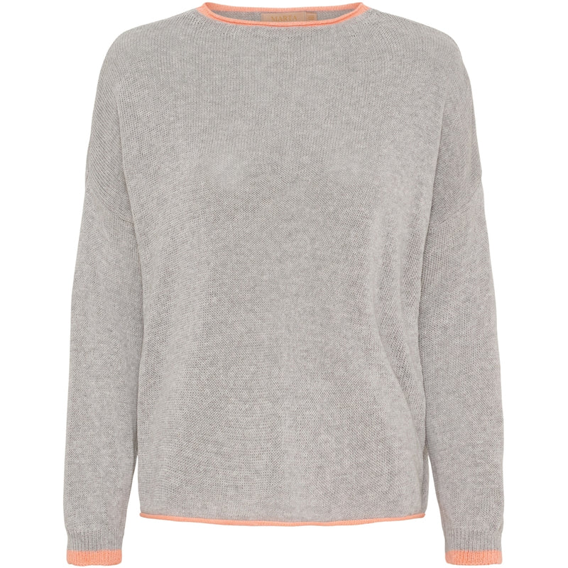 MARTA DU CHATEAU Marta du chateau dam stickad tröja MdcMargueritte 24271 Knit Perla/Salmone