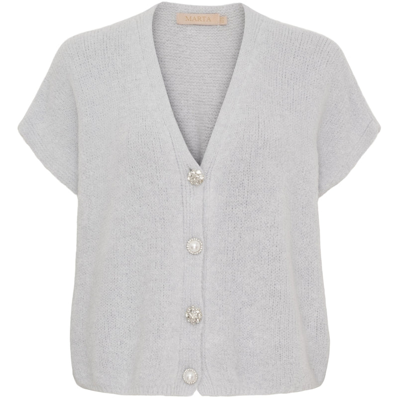 MARTA DU CHATEAU Marta du chateau dam stickad väst MdcCassia 24002 Knit Vest Light Grey