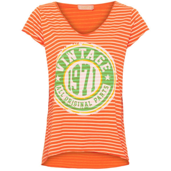 MARTA DU CHATEAU Marta du chateau dam t-shirt 1530 T-shirt Orange stripe